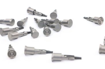 Image of V Seven Ultra-Light Forward Assist, Vertical Lines, 7075 T6 Aluminum, NiB Matte Silver, UL-FOR A-VERTNP3