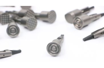 Image of V Seven Ultra-Light Forward Assist, Vertical Lines, 7075 T6 Aluminum, NiB Matte Silver, UL-FOR A-VERTNP3