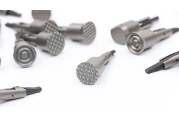 Image of V Seven Ultra-Light Forward Assist, Vertical Lines, 7075 T6 Aluminum, NiB Matte Silver, UL-FOR A-VERTNP3