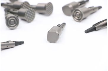 Image of V Seven Ultra-Light Forward Assist, Vertical Lines, 7075 T6 Aluminum, NiB Matte Silver, UL-FOR A-VERTNP3