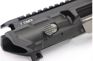 Image of V Seven Ultra-Light Forward Assist, Vertical Lines, 7075 T6 Aluminum, NiB Matte Silver, UL-FOR A-VERTNP3