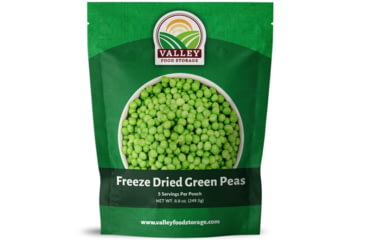 Image of Valley Food Storage Freeze Dried Green Peas, 8.8 oz, 5 Servings, Natural, 1 Pouch, V203
