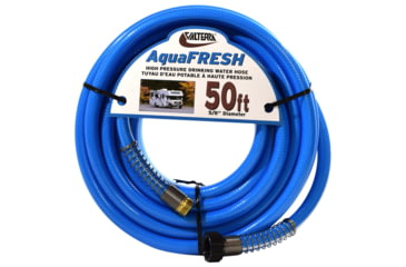 Image of Valterra Aquafresh High Pressure Drinking Water Hose With Hose Savers - 5/8in x 50ft, Blue, 5/8in x 50ft, W01-9600