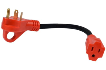 Image of Valterra Mighty Cord 12in Adapter Cord w/ Handle - 30Am - 15Af, Carded, Red, A10-3015HVP