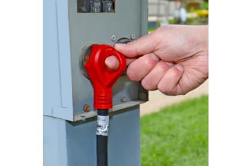 Image of Valterra Mighty Cord 90 deg LED Detachable 30 Amp Power Cord w/ Handle, Red, 25ft, A10-3025ED90