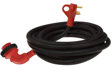 Image of Valterra Mighty Cord 90 deg LED Detachable 30 Amp Power Cord w/ Handle, Red, 25ft, A10-3025ED90