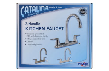 Image of Valterra Pf221305 Faucet 8in Deck Chrome Hi Arc Spout 2 Handle, PF221305