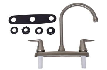 Image of Valterra Pf221403 Faucet 8in Deck Brushed Nickel Hi Arc Spout 2 Handle, PF221403
