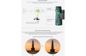 Image of Vanguard ED Glass 10x50 Binoculars, Green, VEO ED 1050