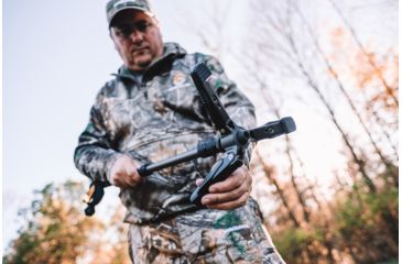 Image of Vanguard VEO 2 Shooting Stick, Black, 4 section, 23mm aluminum leg, 360-degree rotating, wide U-Yoke, VEO 2 AM-234TU