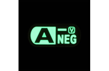 Image of Vanquest Gear Blood Type A- Negative - Glow In The Dark Patch, Wolf Gray, 9ZBLTY-9ANEG-WG-GITD