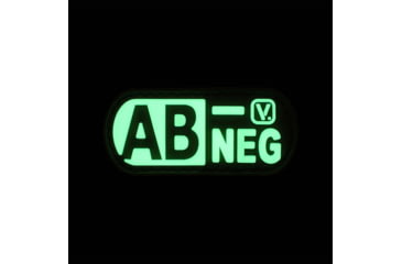Image of Vanquest Gear Blood Type AB- Negative - Glow In The Dark Patch, Wolf Gray, 9ZBLTY-ABNEG-WG-GITD