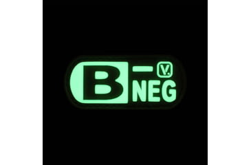 Image of Vanquest Gear Blood Type B- Negative - Glow In The Dark Patch, Wolf Gray, 9ZBLTY-9BNEG-WG-GITD