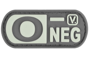 Image of Vanquest Gear Blood Type O- Negative - Glow In The Dark Patch, Wolf Gray, 9ZBLTY-9ONEG-WG-GITD