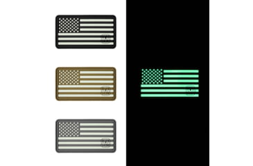 Image of Vanquest Gear US Flag / Left-Star - Glow In The Dark Patch, Black, 9ZUSFGL-275-BK-GITD