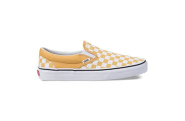 Image of Vans Classic Checkerboard Slip-On Shoes, Ochre/True White, 5, VN0A38F7QCP-CB-O/TW-5