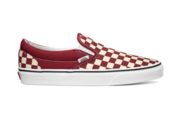 Image of Vans Classic Slip-On Casual Boot, Checkerboard Rumba Red/True White, 9 US, VN0A38F7VLW-9 US/10.5 US