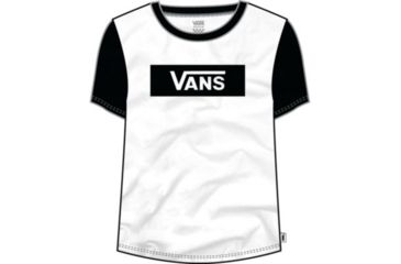 Image of Vans V Tangle Range Ringer T-Shirt - Womens, White-Black, Extra Small, VN0A3ULLYB2-XSmall