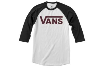 Image of Vans Vans Classic Raglan T-Shirt - Mens, White/Black/Port Royale, Small, VN0002QQWV5-Small