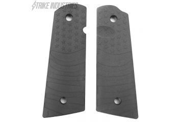 Image of Strike Industries Polymer Extreme Slim 1911 Pistol Grip, Molded Flag Pattern, Matte Black PX11