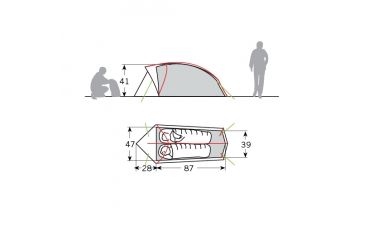 Image of Vaude Hogan Ultralight 2 Pers Tent, Orange 723050