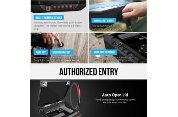 Image of Vaultek Safe Compact Biometric Bluetooth 2.0 Smart Safe, 20 Series, Black, VS20i-BK