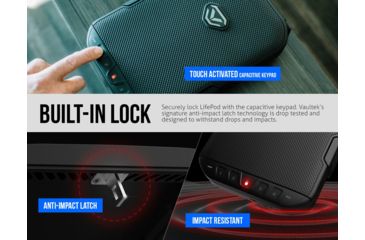 Image of Vaultek Safe LifePod Rugged Airtight Weather Resistant Storage with Built-in Lock, Covert Black VLP1.0-BK