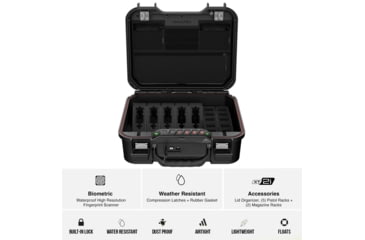 Image of Vaultek Safe LifePod XT Enthusiast Storage w/5 Pistol Racks, 2 Magazine Racks and Interior Lid Organizer, Black, VLP-XT2i-BK
