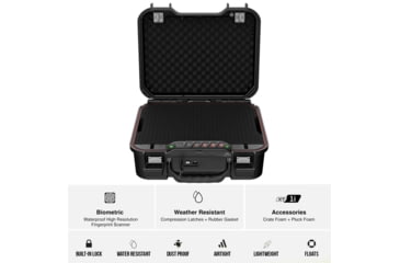 Image of Vaultek Safe LifePod XT Standard-size Safe w/Base Pluck Foam and Protective Lid Crate Foam Panel, Black, VLP-XT1i-BK