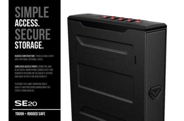 Image of Vaultek Safe SE20 Slider Essential Compact Pistol Vault, Covert Black SE20-BK