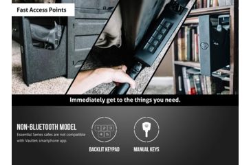 Image of Vaultek Safe SE20 Slider Essential Compact Pistol Vault, Covert Black SE20-BK