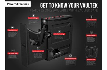 Image of Vaultek Safe SL20i Slider Biometric Bluetooth Pistol Vault, Black, SL20i-BK