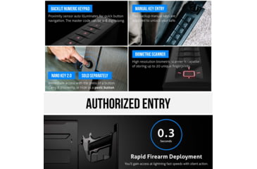 Image of Vaultek Safe SR20i Biometric and Bluetooth 2.0 Slider Safe, Black, SR20i-BK