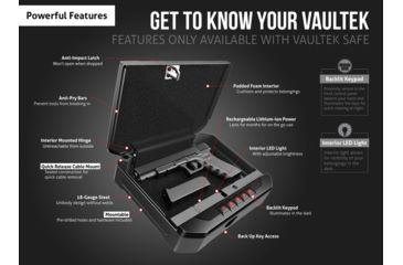 Image of DEMO, Vaultek Safe Essential Series VE10 Safe, Black, VE10-BK