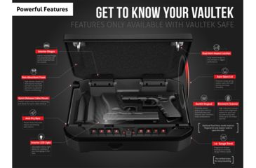 Image of Vaultek Safe VTi Full-Size Biometric Bluetooth Pistol Vault, Black, VTi-BK