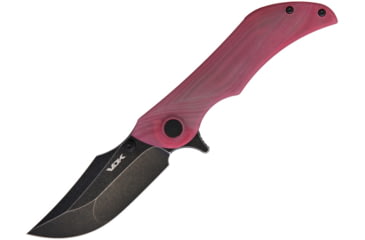 Image of VDK Knives Talisman Linerlock Folding Knife, Red, Red jade G10 handle, VDK026
