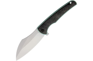 Image of VDK Knives Vice Framelock Folding Knife, Green, Green titanium handle with Marbled carbon fiber in, VDK031