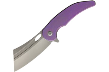 Image of VDK Knives War Admiral Framelock Folding Knife, Purple, Purple stonewash finish titanium handle, VDK015 WAR ADMIRAL PURPLE
