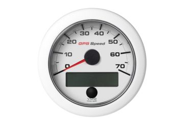 Image of VDO 3-3/8" 85mm OceanLink GPS Speedometer 0-70 - White Dial &amp; Bezel 76244
