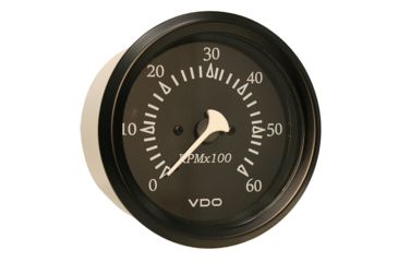 Image of VDO Allentare Black 6000RPM 3-3/8" 85mm Sterndrive Tachometer - 12V - Black Bezel 60783