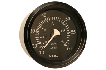 Image of VDO Allentare Black 60MPH 3-3/8" 85mm Pitot Speedometer - Black Bezel 60777