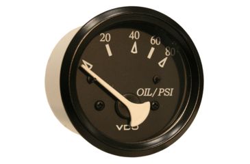 Image of VDO Allentare Black 80PSI Oil Pressure Gauge - Use w/Marine 240-33 Ohm Sender - 12V - Black Bezel 60785