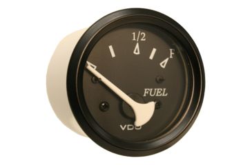 Image of VDO Allentare Black Fuel Level Gauge - Use w/Marine 240-33 Ohm Fuel Senders - 12V - Black Bezel 60791