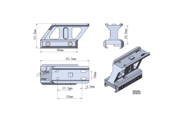 Image of Vector Optics 1.0in Profile Cantilever Picatinny Riser Mount, Black, MAV-P10
