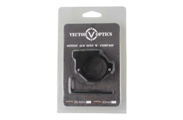 Image of Vector Optics ACD Mount Ring, 25.4mm Tube, 6063-T6, Matte, w/ Offset Level Bubble &amp; Compass, Black, SCACD-06