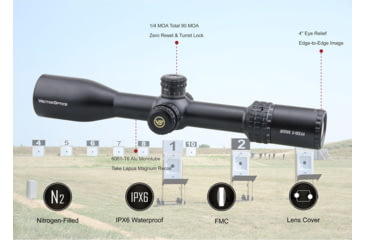 Image of Vector Optics Aston Rifle Scope, 3-18x44mm, Second Focal Plane, 30mm Tube, VHL-2 Illuminated Reticle, 6061-T6, Black, SCOL-23