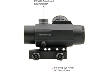 Image of Vector Optics Calypos Prismatic Scope, 1x30mm, Second Focal Plane, VEP-ROD Illuminated Reticle, 6061-T6, Black, SCOC-25