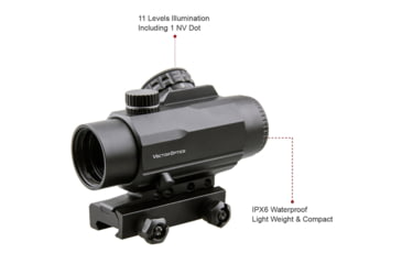 Image of Vector Optics Calypos Prismatic Scope, 1x30mm, Second Focal Plane, VEP-ROD Illuminated Reticle, 6061-T6, Black, SCOC-25