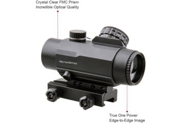 Image of Vector Optics Calypos Prismatic Scope, 1x30mm, Second Focal Plane, VEP-ROD Illuminated Reticle, 6061-T6, Black, SCOC-25