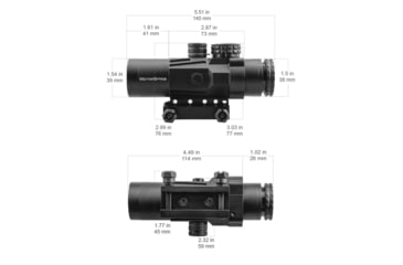 Image of EDEMO Vector Optics Calypos Prismatic Scope, 3x32mm, Second Focal Plane, VEP-CDB Illuminated Reticle, 6061-T6, Black, SCOC-20, EDEMO1